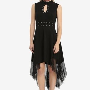 *SOLD* TRIPP NYC GothicBlack Hi Lo Mesh Eyelet Black Dress